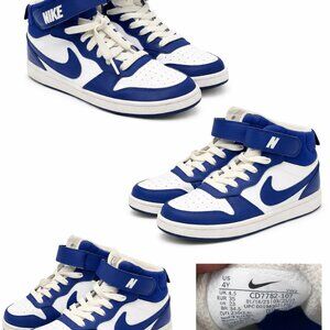 Nike Kids High-Top Sneakers – White/Blue – Size 4Y